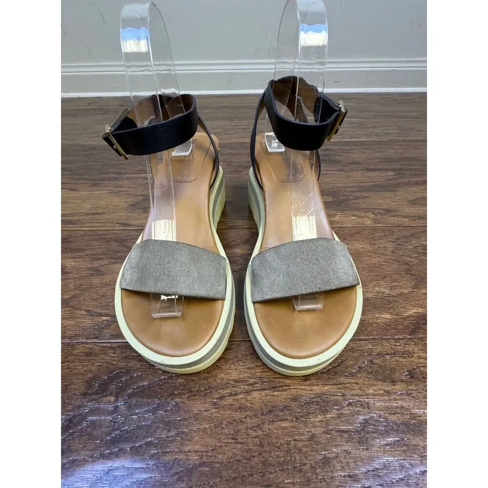 SEE BY CHLOE Robin Wedge Sandal, Lug Sole, Cork, Sz 36.5